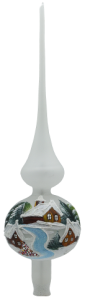 Glass Christmas Ornament Landscape Matt White