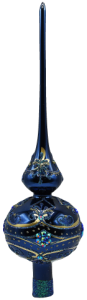 Glass Christmas Ornament Shiny Navy Blue