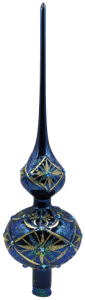 Glass Christmas Ornament Shiny Navy Blue
