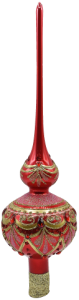 Glass Christmas Ornament Shiny Coral