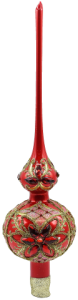 Glass Christmas Ornament Shiny Coral