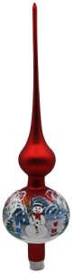 Glass Christmas Ornament Landscape Matt Red