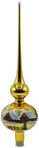 Glass Christmas Ornament Landscape Shiny Gold