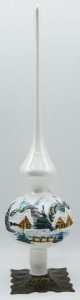 Glass Christmas Ornament Landscape Shiny White