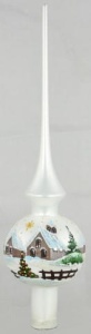 Glass Christmas Ornament Landscape Matt White