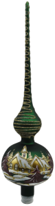 Glass Christmas Ornament Landscape Matt Green