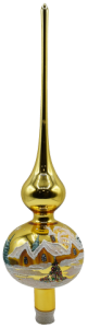 Glass Christmas Ornament Landscape Shiny Gold