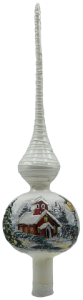 Glass Christmas Ornament Landscape Shiny White