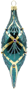 Glass Christmas Ornament Shiny Bottle Green
