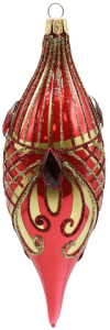 Glass Christmas Ornament Shiny Coral
