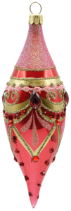 Glass Christmas Ornament Shiny Coral