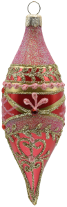 Glass Christmas Ornament Shiny Coral