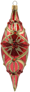 Glass Christmas Ornament Shiny Coral