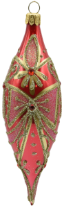 Glass Christmas Ornament Shiny Coral