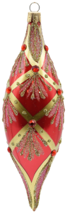 Glass Christmas Ornament Shiny Coral