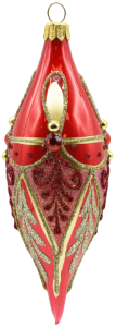Glass Christmas Ornament Shiny Coral