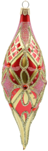 Glass Christmas Ornament Shiny Coral