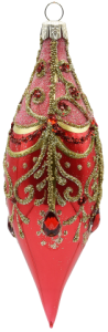 Glass Christmas Ornament Shiny Coral