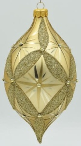 Glass Christmas Ornament Matt Light Gold