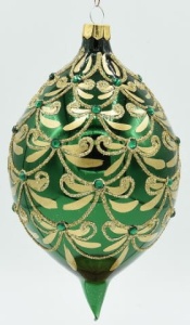 Glass Christmas Ornament Shiny Green
