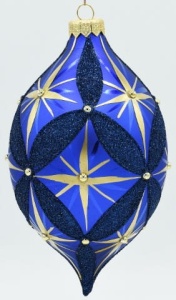 Glass Christmas Ornament Matt Royal Blue