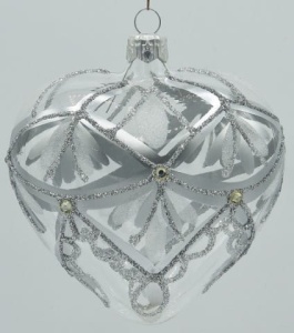 Glass Christmas Ornament Transparent Silver