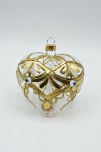 Glass Christmas Ornament Transparent Gold