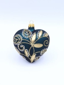 Glass Christmas Ornament Shiny Bottle Green