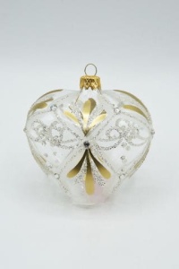 Glass Christmas Ornament Transparent Gold