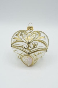 Glass Christmas Ornament Transparent Gold