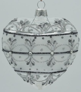 Glass Christmas Ornament Transparent Silver