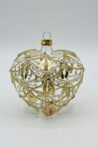 Glass Christmas Ornament Transparent Gold