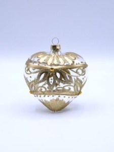 Glass Christmas Ornament Transparent Gold