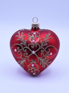 Glass Christmas Ornament Matt Red