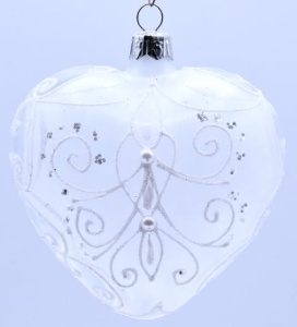 Glass Christmas Ornament Transparent White