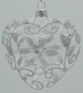 Glass Christmas Ornament Transparent Silver