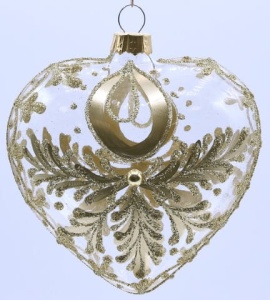 Glass Christmas Ornament Transparent Gold