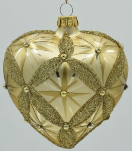 Glass Christmas Ornament Matt Light Gold