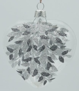Glass Christmas Ornament Transparent Silver