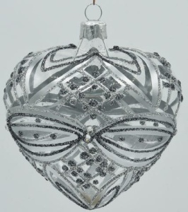 Glass Christmas Ornament Transparent Silver