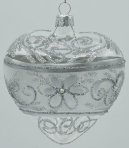 Glass Christmas Ornament Transparent Silver