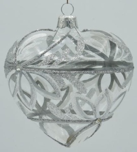 Glass Christmas Ornament Transparent Silver