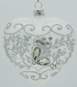 Glass Christmas Ornament Transparent Silver