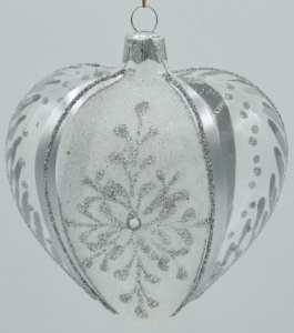 Glass Christmas Ornament Transparent Silver