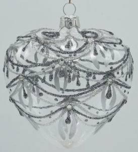 Glass Christmas Ornament Transparent Silver