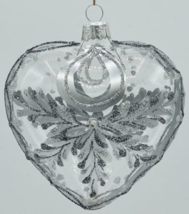 Glass Christmas Ornament Transparent Silver