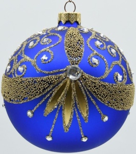 Glass Christmas Ornament Matt Royal Blue