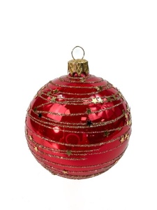 Glass Christmas Ornament Shiny Coral