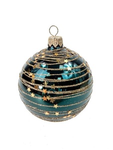 Glass Christmas Ornament Shiny Bottle Green