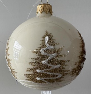 Glass Christmas Ornament Pearl White